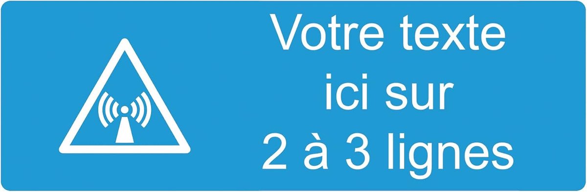 Naamplaat Met Logo - Gepersonaliseerd Bord - Thuis Gebruik - Draadloos Netwerk Motief - 30 x 10 cm - Lichtblauw