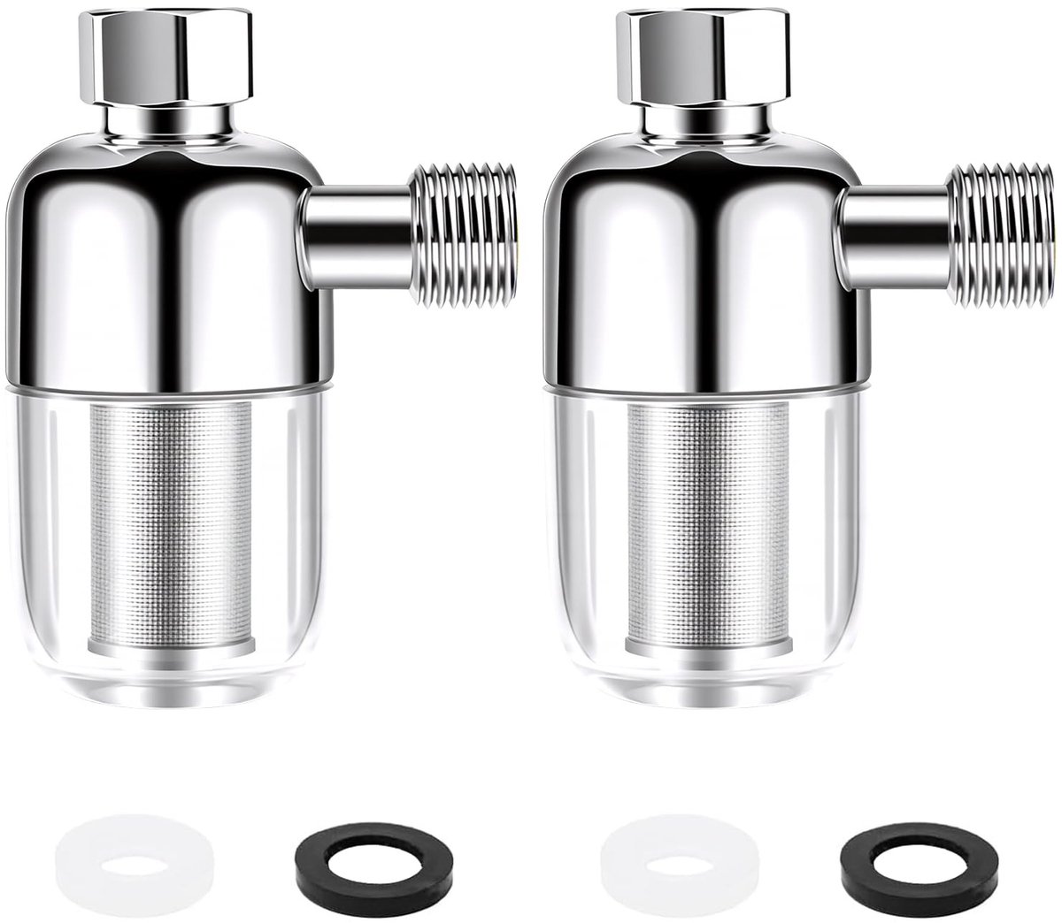 Dailygoods- Waterfilter 2-delige set - Douchefilter - Kraanfilter - Herbruikbaar kalkfilter - Roestvrij staal 316 - Eenvoudige montage zonder gereedschap