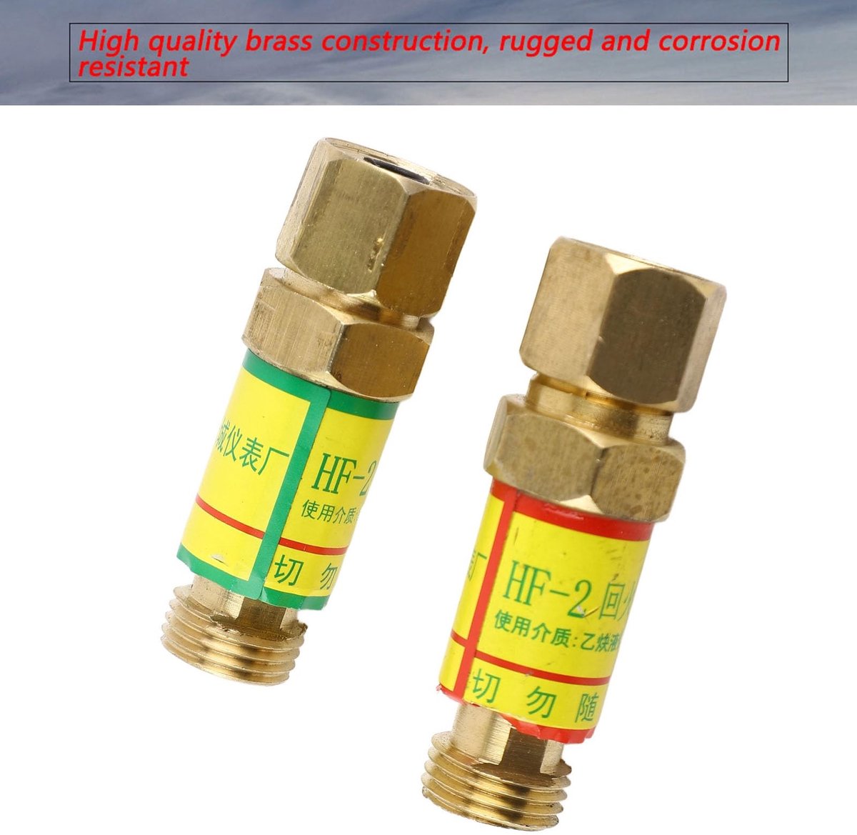 Dailygoods- Terugslagklep 150mm - Terugslagventiel - Messing - Corrosiebestendig - Eenvoudig te reinigen - Voor zuurstof/acetyleen - Gasregelklep