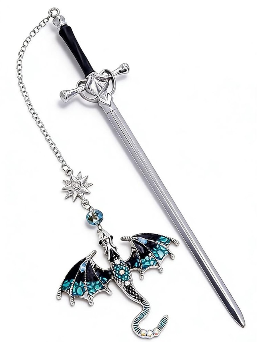 Dailygoods- Boekenlegger Draken - Gepersonaliseerde Naam - 20,5 cm - Jubileumcadeau - Verjaardagscadeau - Fantasyboekenlegger - Boekensteun