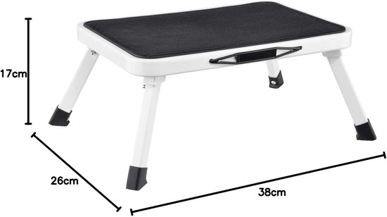 Caravan/camping opstap krukje - kunststof - staal - 38 x 26 x 17,5 cm - draagvermogen tot 150 kg - opstapje — afbeelding 4