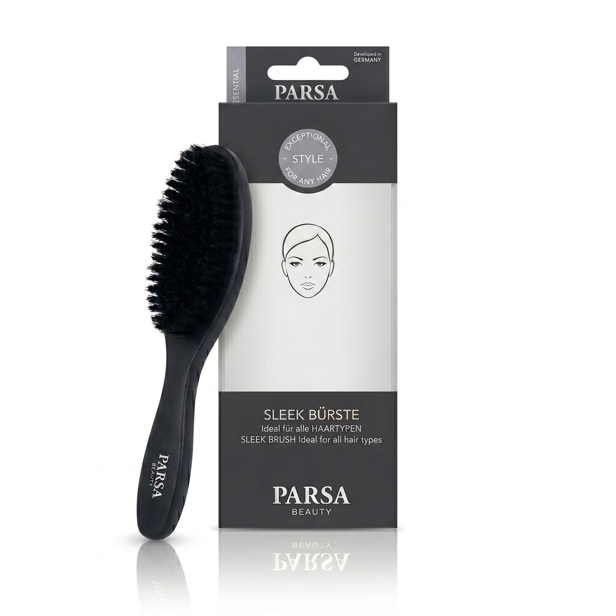 Dailygoods- Haarborstel Sleek - Antiklit - Stylingborstel - Varkenshaar - Berkenhout - Glanzend en verzorgend