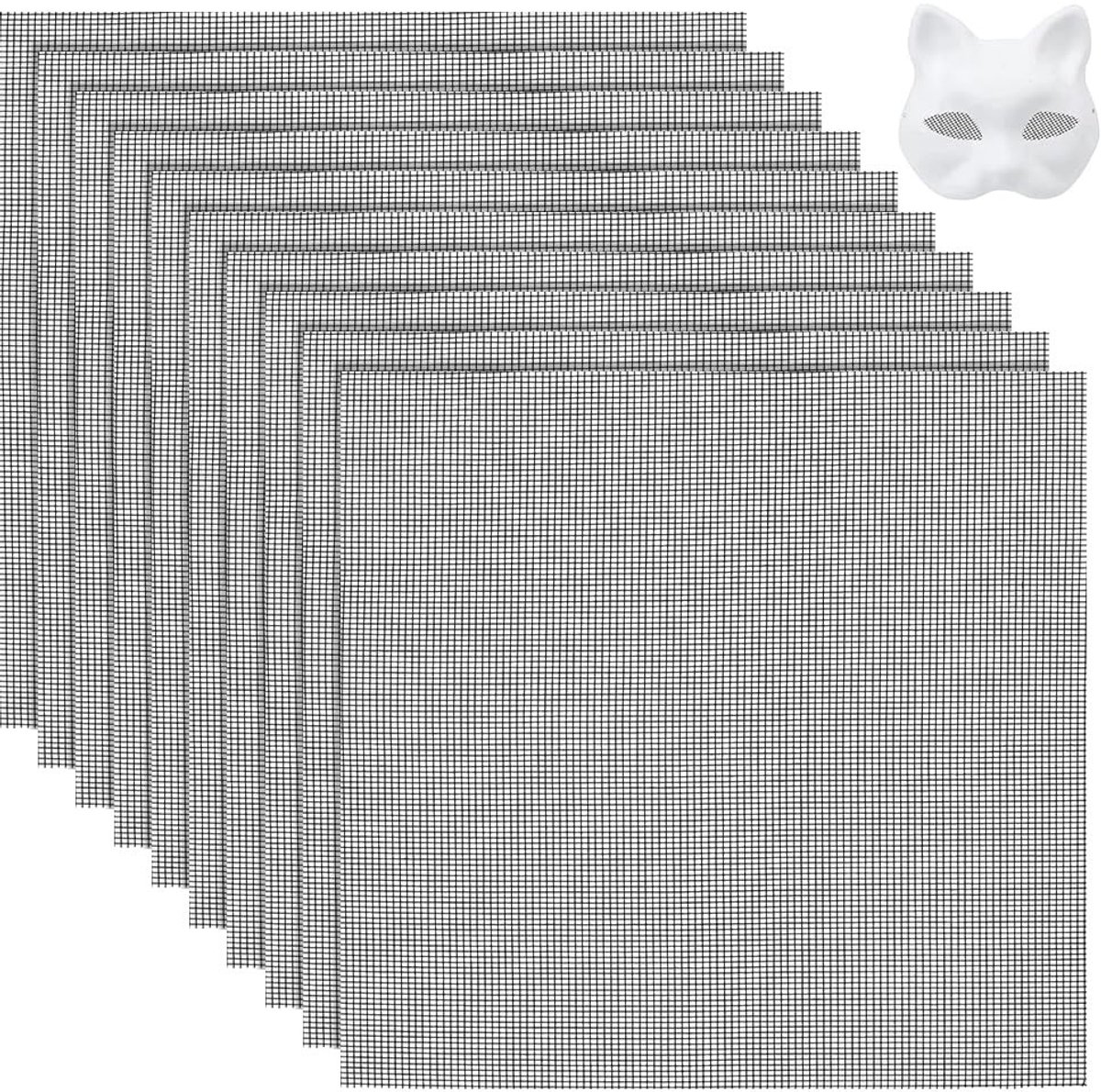 Dailygoods- Ooggaas 10 Stuks - Zwart - 20x20 cm - PVC Polyester Mesh - Cosplay/Creatief - Voor Rekwisieten/Ambachten - Gaasstof