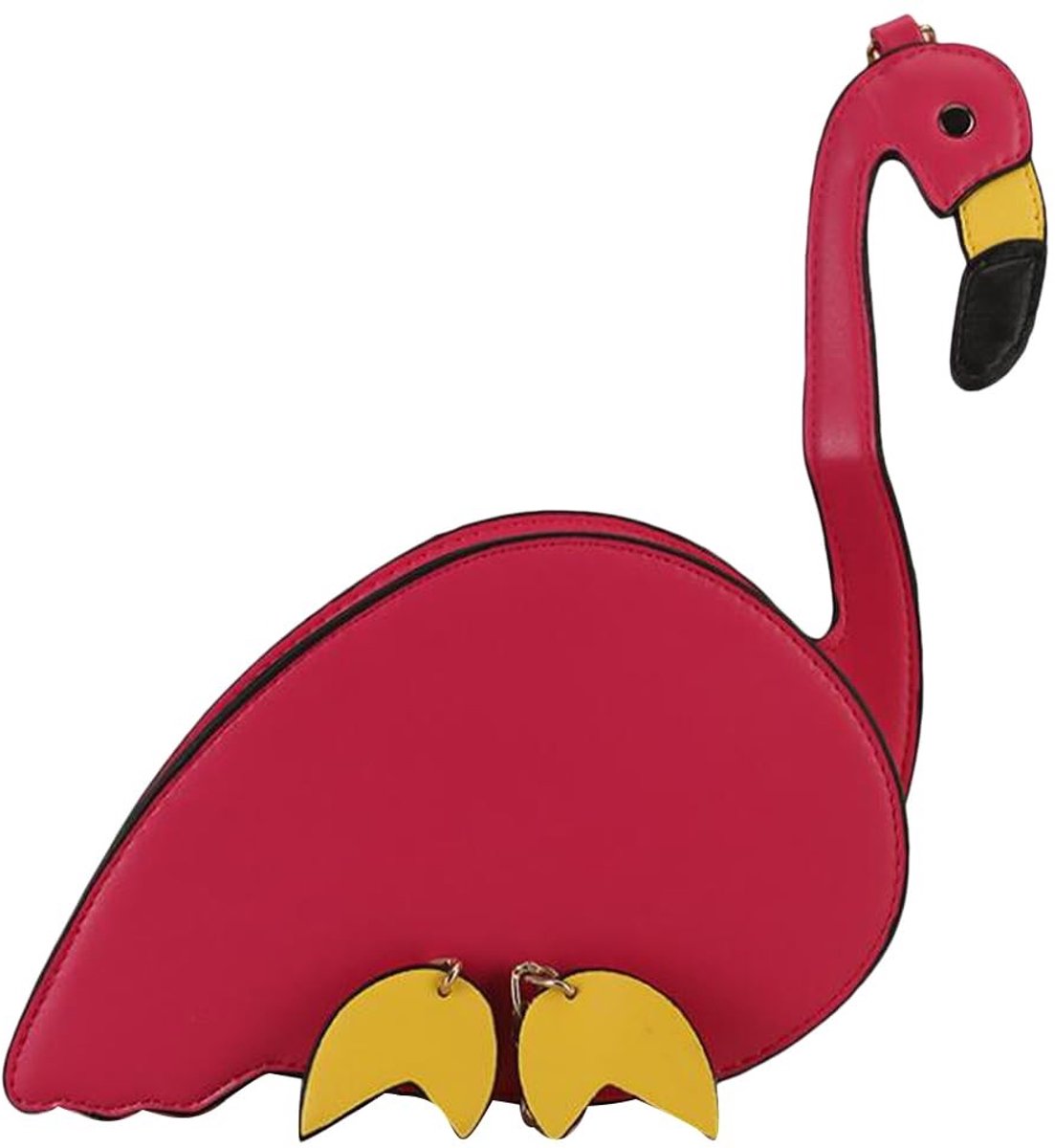 Dailygoods - 1 x flamingo schoudertas voor dames, grappige cartoonstijl, draagbaar, licht en als boodschappentas of cadeauoptie