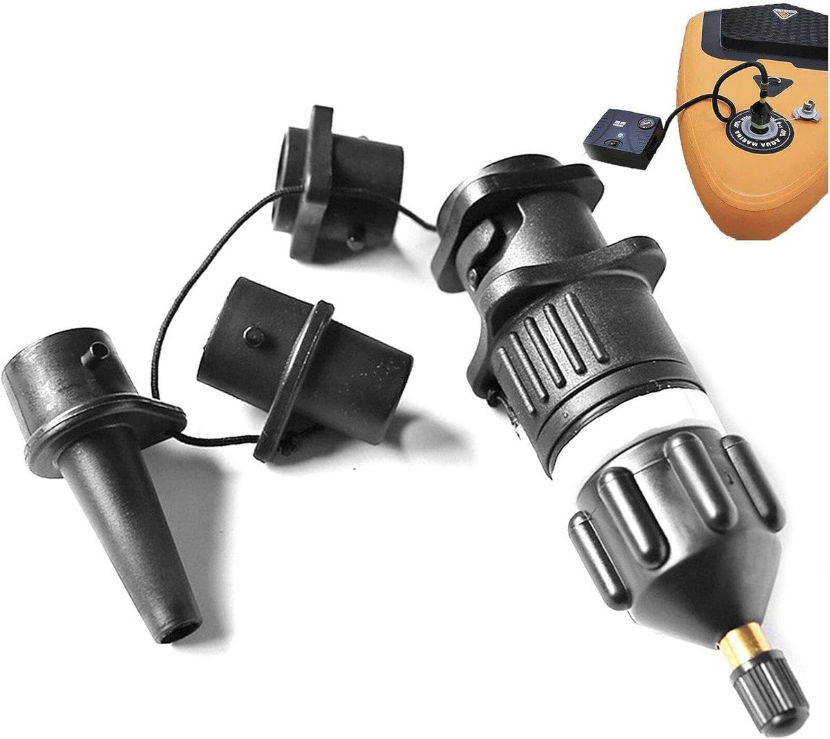 Luchtpomp Adapter - Ventiel Converter - Watersport Uitrusting - Universele Ventielen - Set van 5 - Zwart