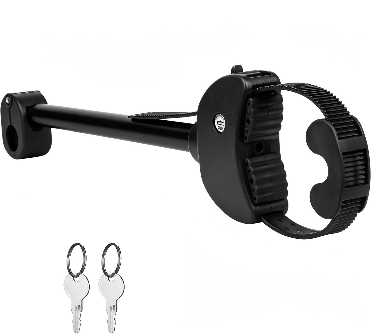 Zwarte Lange Framehouder met Band Fietsendrager – 45 cm Strap – Voor E-bike & Grote Frames – Caravan & Camper