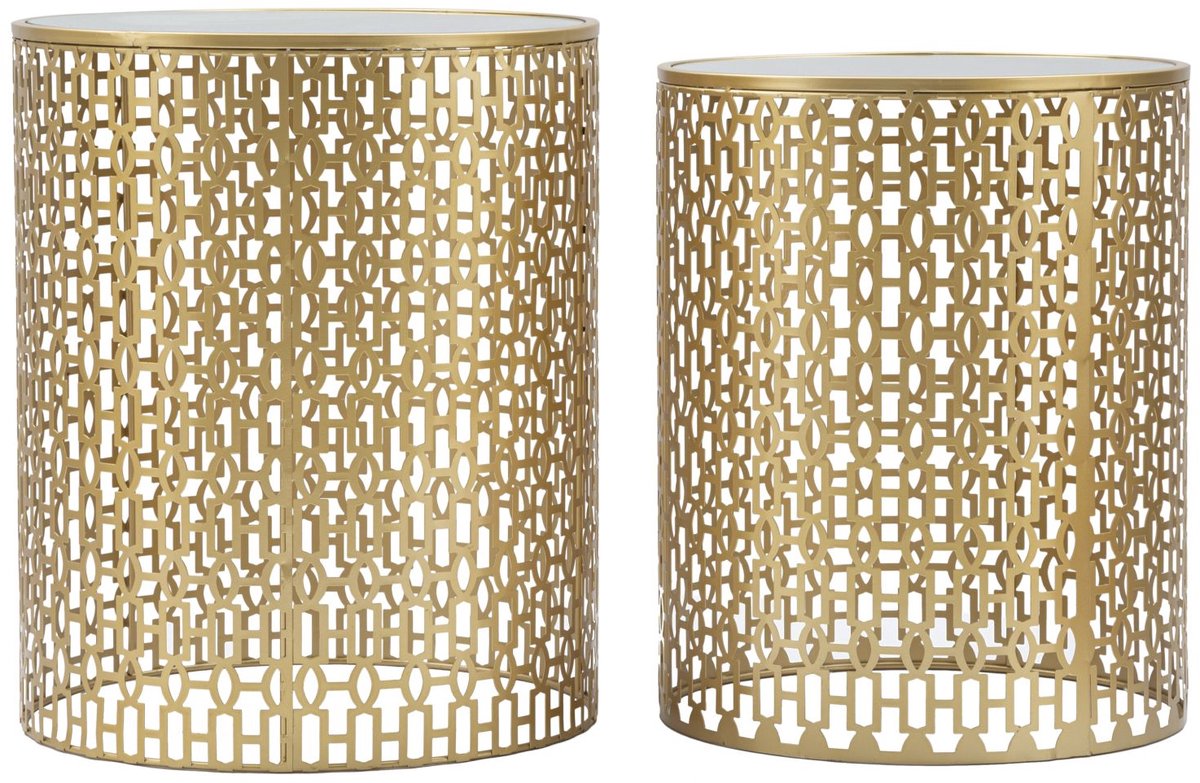 Mauro Ferretti Tafel 2 Pcs Oblin Ø 41×50 cm Goud