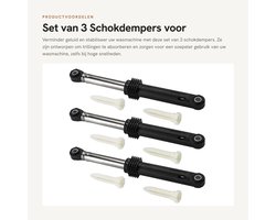Dailygoods- Schokdemper - 3 Stuks - Compatibel met LG 4901ER2003A - Vermindert Geluid - Voorkomt Instabiliteit - Soepel Lopen - Wasmachine Demper