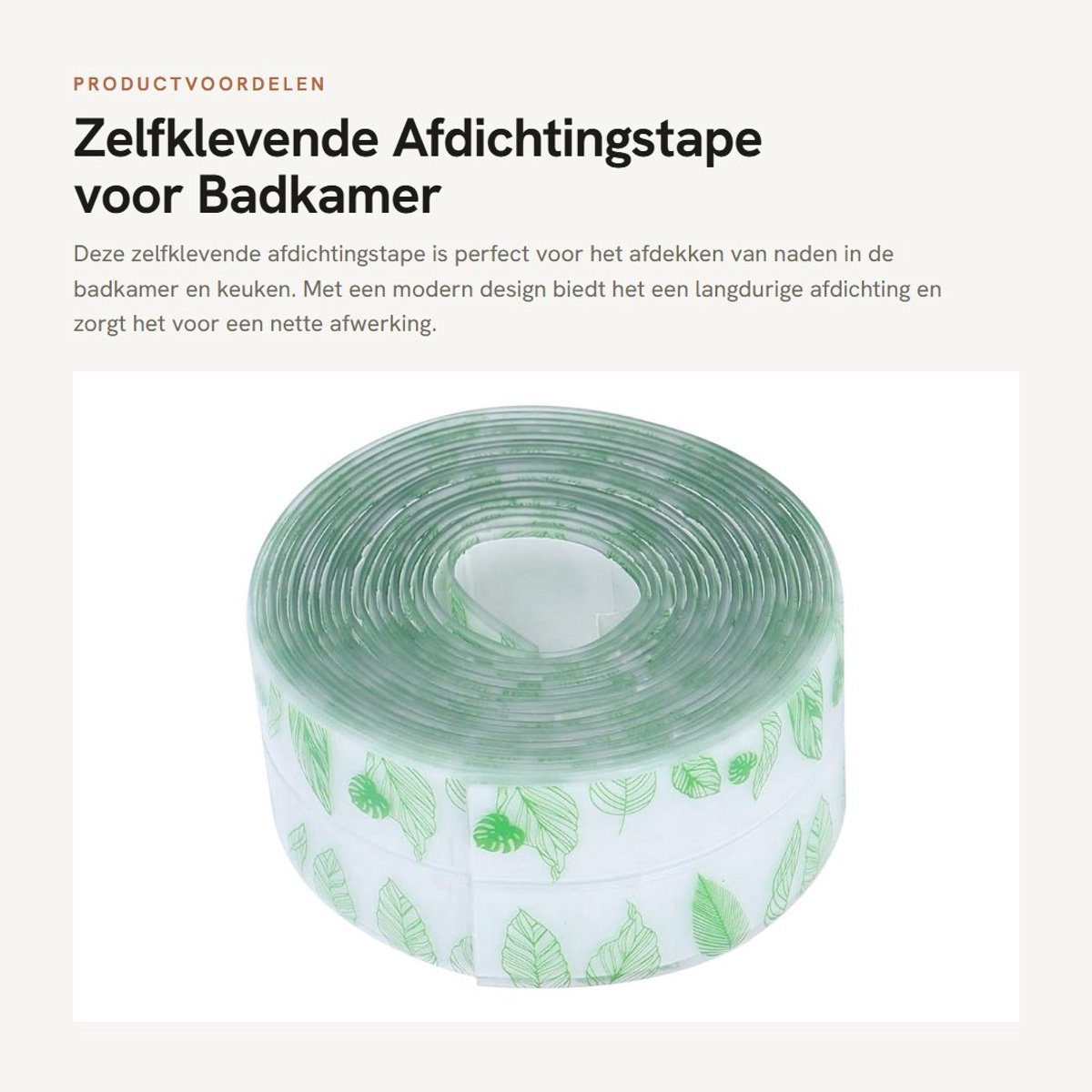 Dailygoods- Gootsteenafdichtingstape Waterdicht - Afdichtingsband - Sanitairstrip - Verstelbare Lengte - PVC - Langdurig Afdichtingseffect - Afdichtingstape