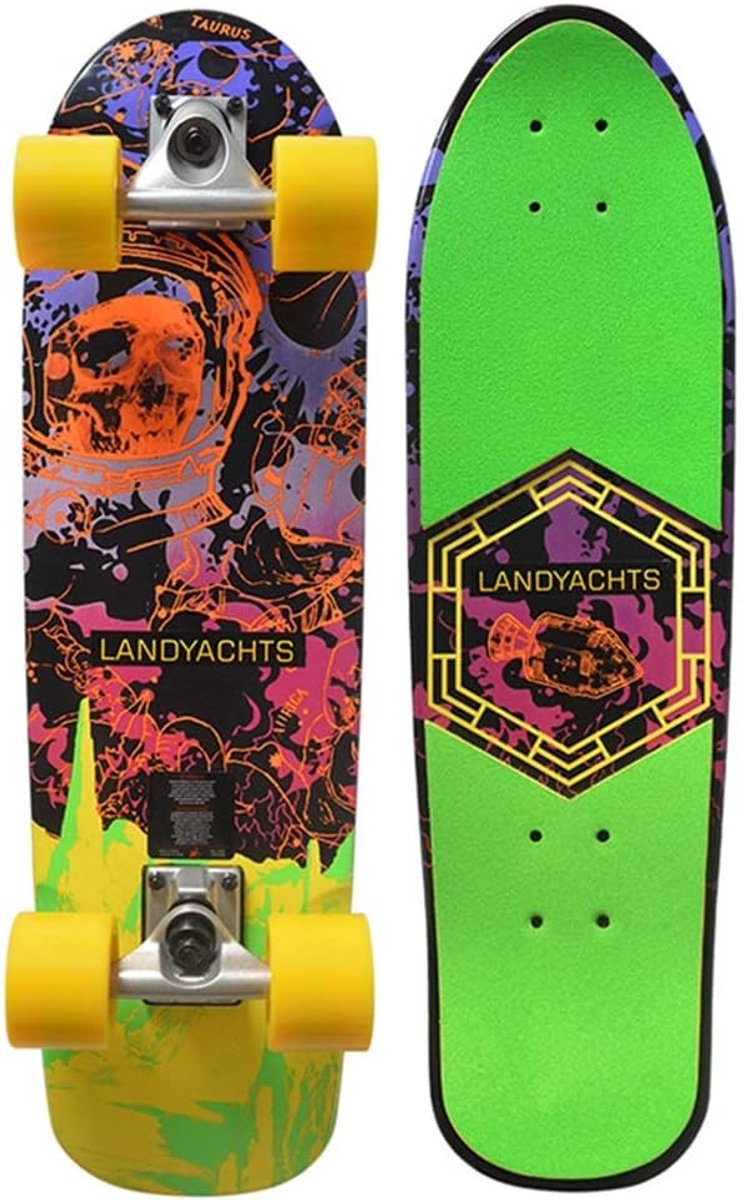 Cruiser Skateboard Maple Deck Straat Cruisen 7-laags Esdoorn Constructie 28.5 Inch Kleurrijk Patroon