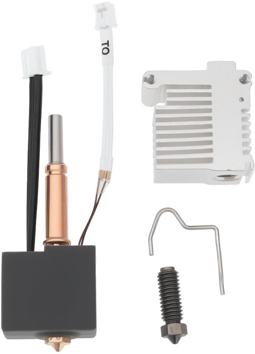 Dailygoods- Hotend Kit - 0,4 mm Gehard Stalen Mondstuk - Koellichaam - Compatibel met Anycubic Kobra 3 - 3D-Printer - Soepel Afdrukken