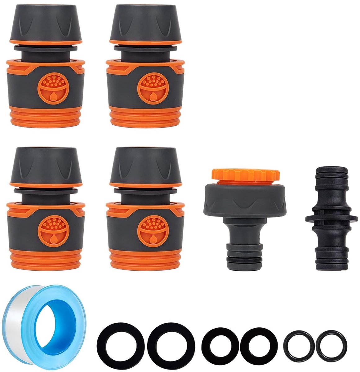 Dailygoods- Slangconnector 2-in-1 - Tuinslangaansluiting - Snelkoppeling - Buitenkraan naar Slang - Antislip - Hoogwaardig ABS/TPR - Tuinslangconnector