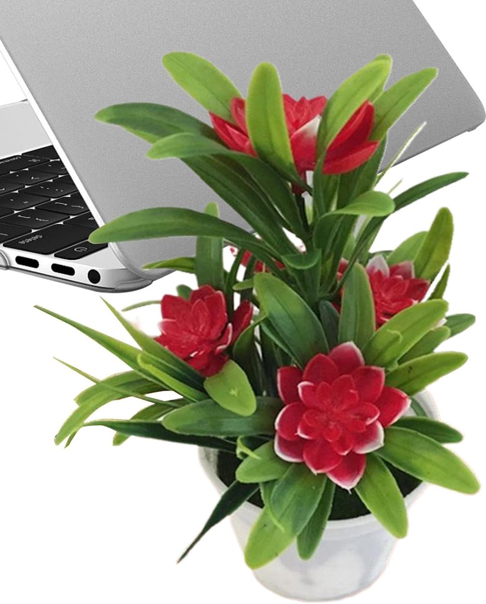 Kunstplant met pot - Zijden bloemen - Interieur decoratie - Levensecht ontwerp - 20 cm hoo