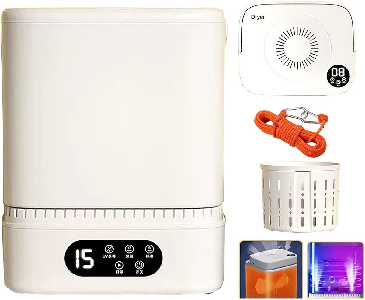 Mini Wasmachine Draagbare Washer Kleine Wasjes Opvouwbaar Ontwerp 12V Blauw