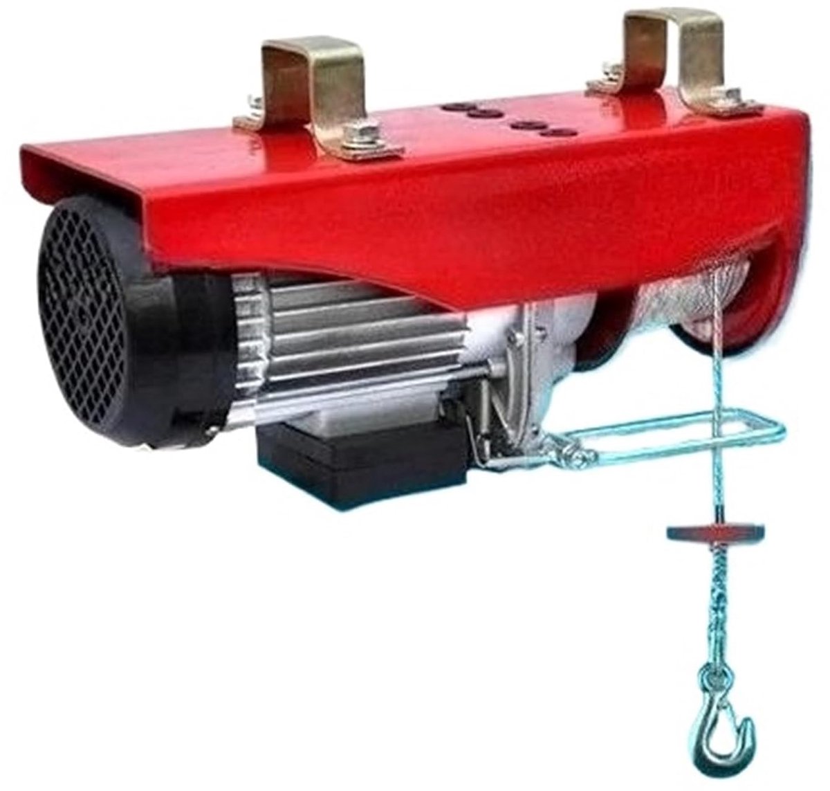Elektrische takel - Kraantakel klein - Zware lasten tillen - Draadloze afstandsbediening - 1 ton capaciteit - Grijs