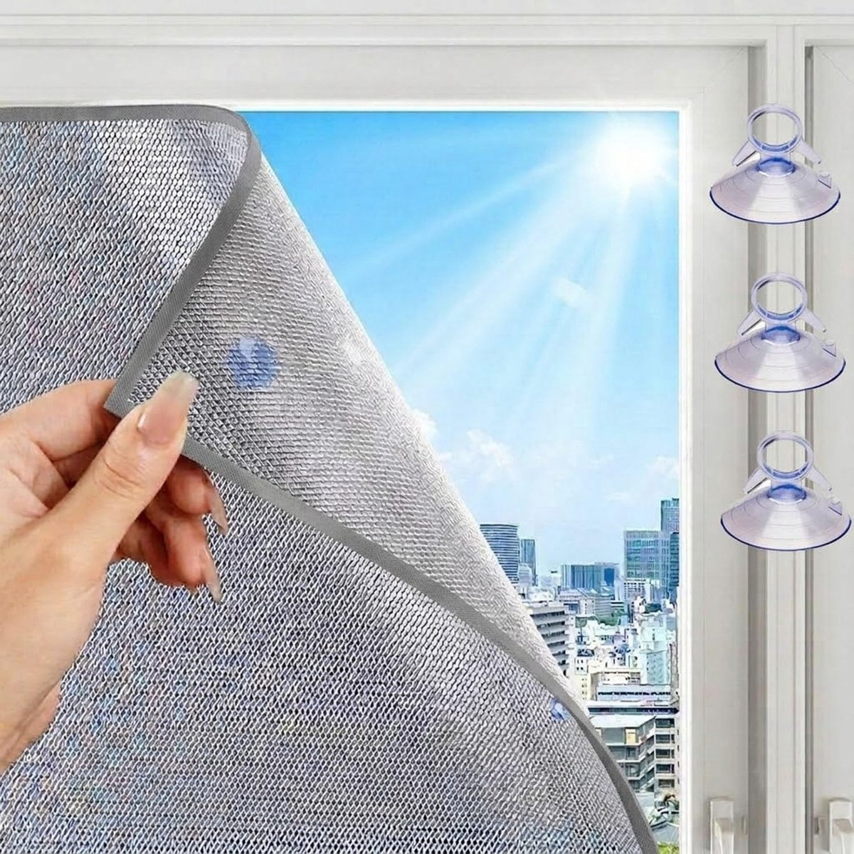 Raamfolie - Zonwering Folie - Privacy en Isolatie - Warmte Reflecterend - 30x60cm - Grijs