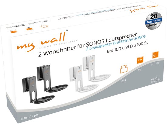My Wall muurbeugel set voor Sonos Era 100 - full motion / wit van My Wall — afbeelding 2