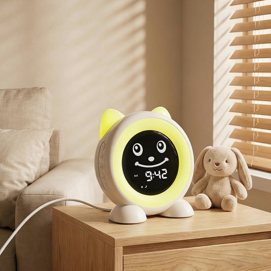 Kinderwekker - Slaaptrainer Kinderen - Kinderen Leren Slapen - Emoji en Kleurindicatie - Standaard Formaat - Wit — afbeelding 5