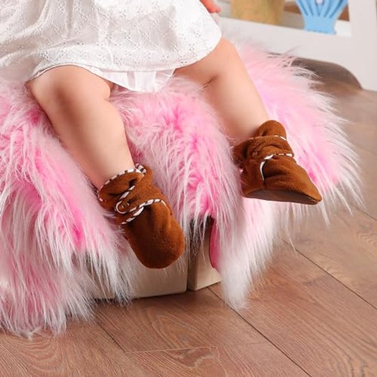 Babyslofjes van fleece - Antislip schoentjes - Koude voeten voorkomen - Flexibele zool - 0-36 maanden - Grijs — afbeelding 5