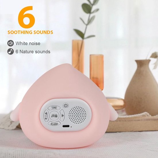 Digitale Kinderwekker - Slaaptrainer Klok - Kind Leren Slapen - Simuleert Zonsopgang - 12 cm Hoog - Perzik — afbeelding 3