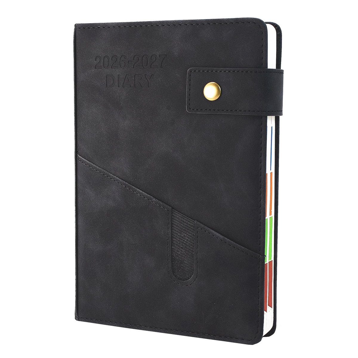 Dailygoods- Academische Agenda A5 - Dagelijkse Productiviteitsplanner - Maandelijkse Tabbladen - Doelen en Prioriteiten - 21,6 x 15 cm - Kleurrijke Zijpanelen - Plannner