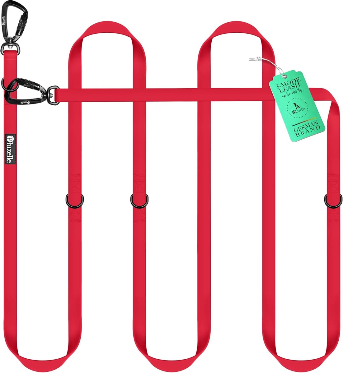 Handsfree Hondenriem - Dubbele Leiband - Wandelen met Honden - Waterdicht Vuilafstotend - 3 Meter Lengte - Rood