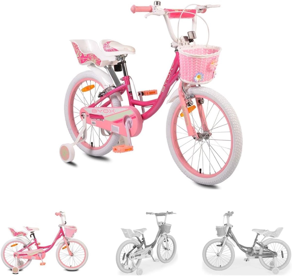 Kinderfiets Meisjes - Loopfiets - Buiten Spelen - Met Poppenzitje - 20 Inch - Roze