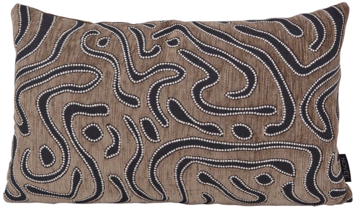 NOVÉE Sierkussen Chenille Flow Bruin | 30 x 50 cm | Velvet/Polyester bruin 30x50