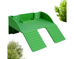 Schildpad Eiland - Aquarium Inrichting - Reptielen Verblijf - Met Voederplek - 17x16x8 cm - Groen