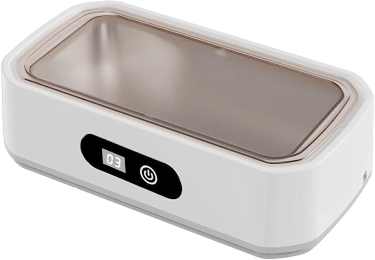 Ultrasoon Reiniger - Sieraden Schoonmaker - Dagelijkse Reiniging - 49000 Hz Trillingen - 650 ml Inhoud - Wit