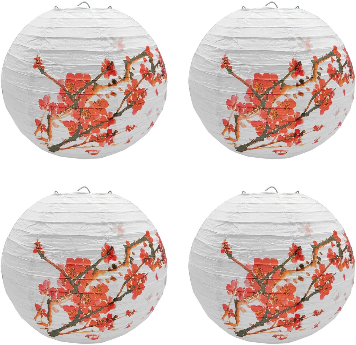 Dailygoods- Lampenkappen 4-delig - Ronde Papieren Lantaarns - Decoratie voor Feesten - Tuin/Bruiloft - Hoogwaardige Materialen - 30 x 30 cm