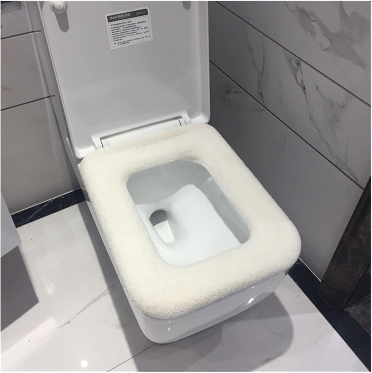 Toiletstoelhoes - Toiletbrilhoes Warmer - Winter Comfort - Universele Pasvorm - 37x45 cm - Wit