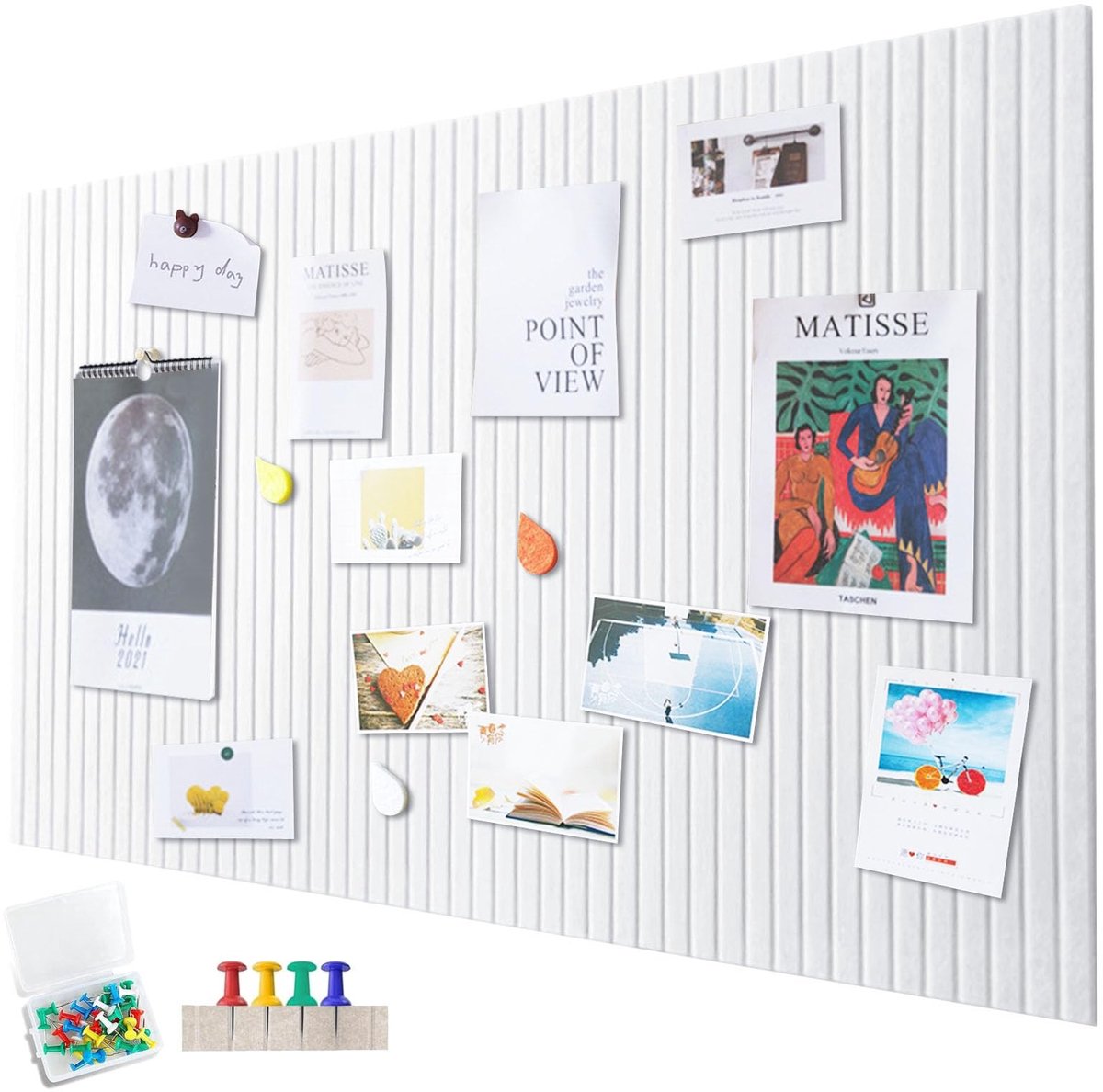 Dailygoods - Groot Zelfklevend Vilten Prikbord 120 x 90 cm - Decoratief Memobord voor Kantoor en Keuken