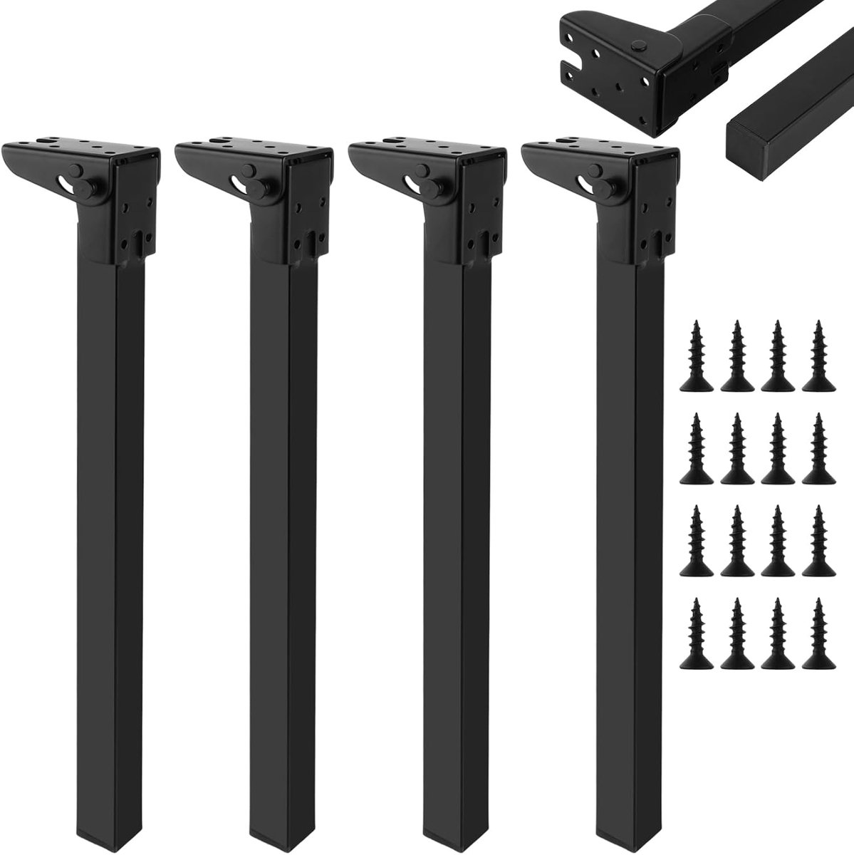 Inklapbare Tafelpoten - Opvouwbare Meubelpoten - Meubels Maken - Stevig Vergrendelbaar Scharnier - 40 cm Hoog - Zwart