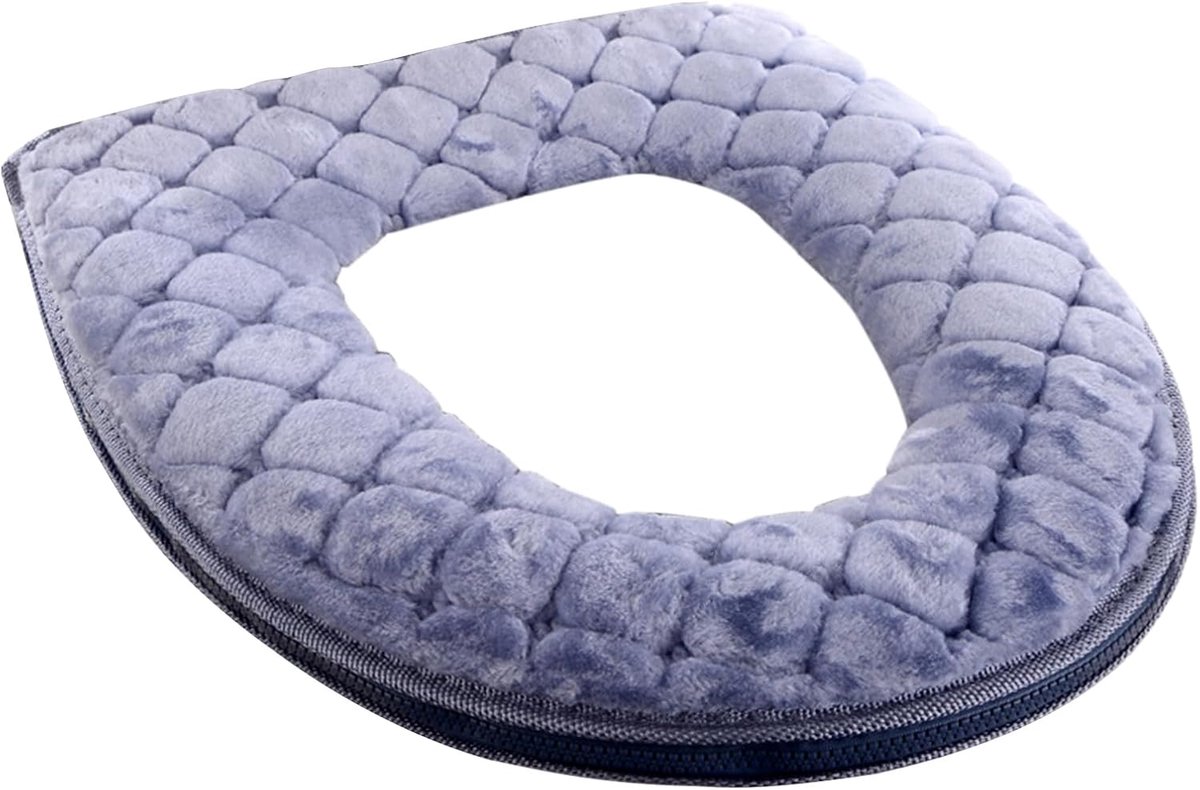Toiletkussen - Zitverwarmer - Wintercomfort - Wasbaar fluweel - 43 x 37 cm - Grijs