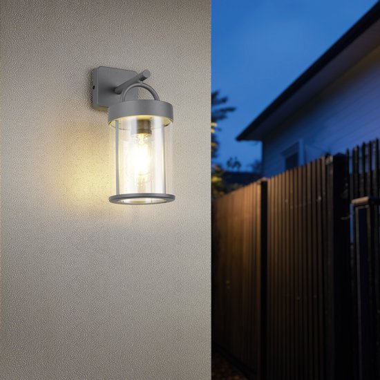 REALITY ALMERIA - Wandlamp - Antraciet - excl. 1x E27 4 W - Wandmontage - Buitenverlichting - IP44