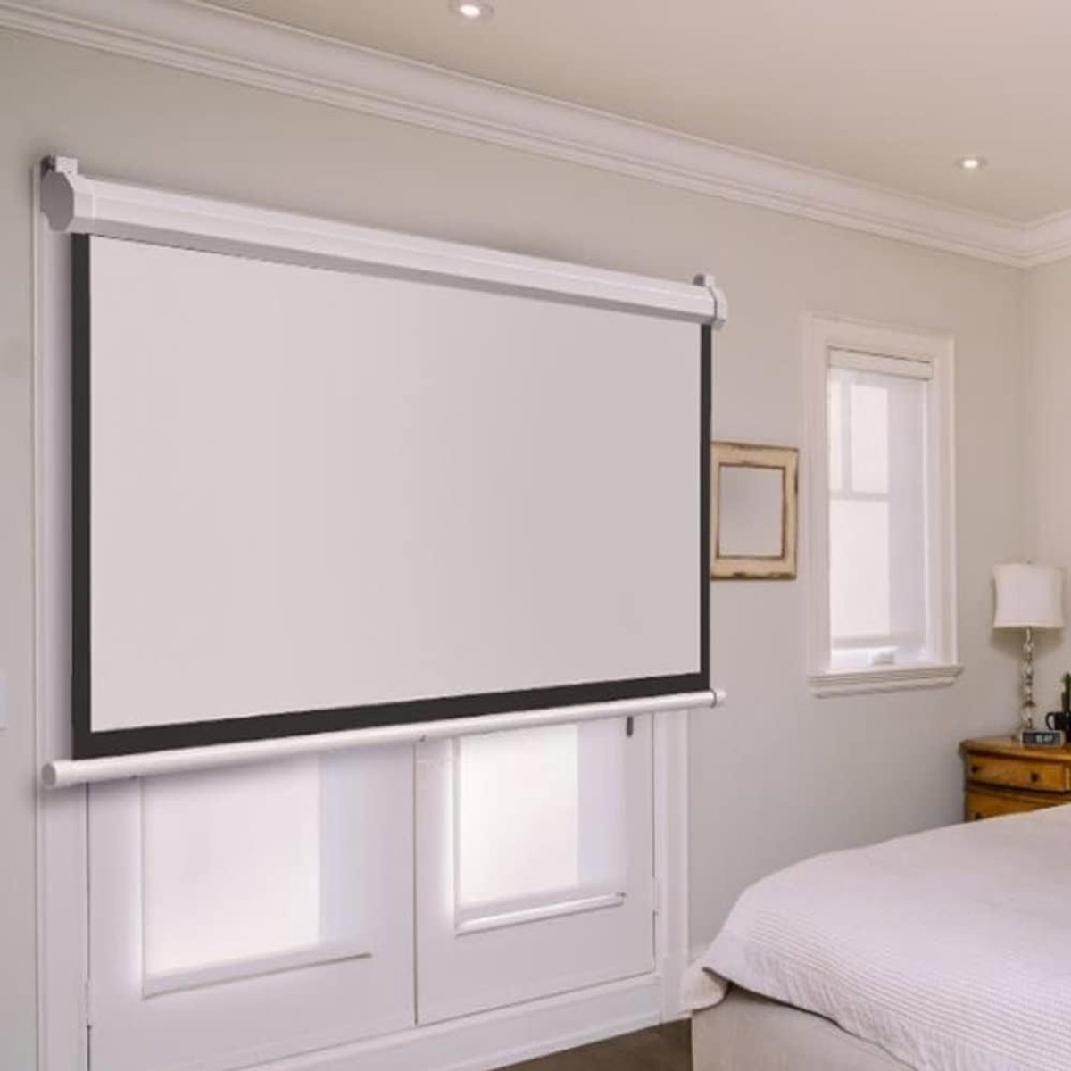 Projectiescherm Handmatig - HD Scherm - Film Kijken - Kreukvrij Materiaal - 60 Inch 16:9 - Wit