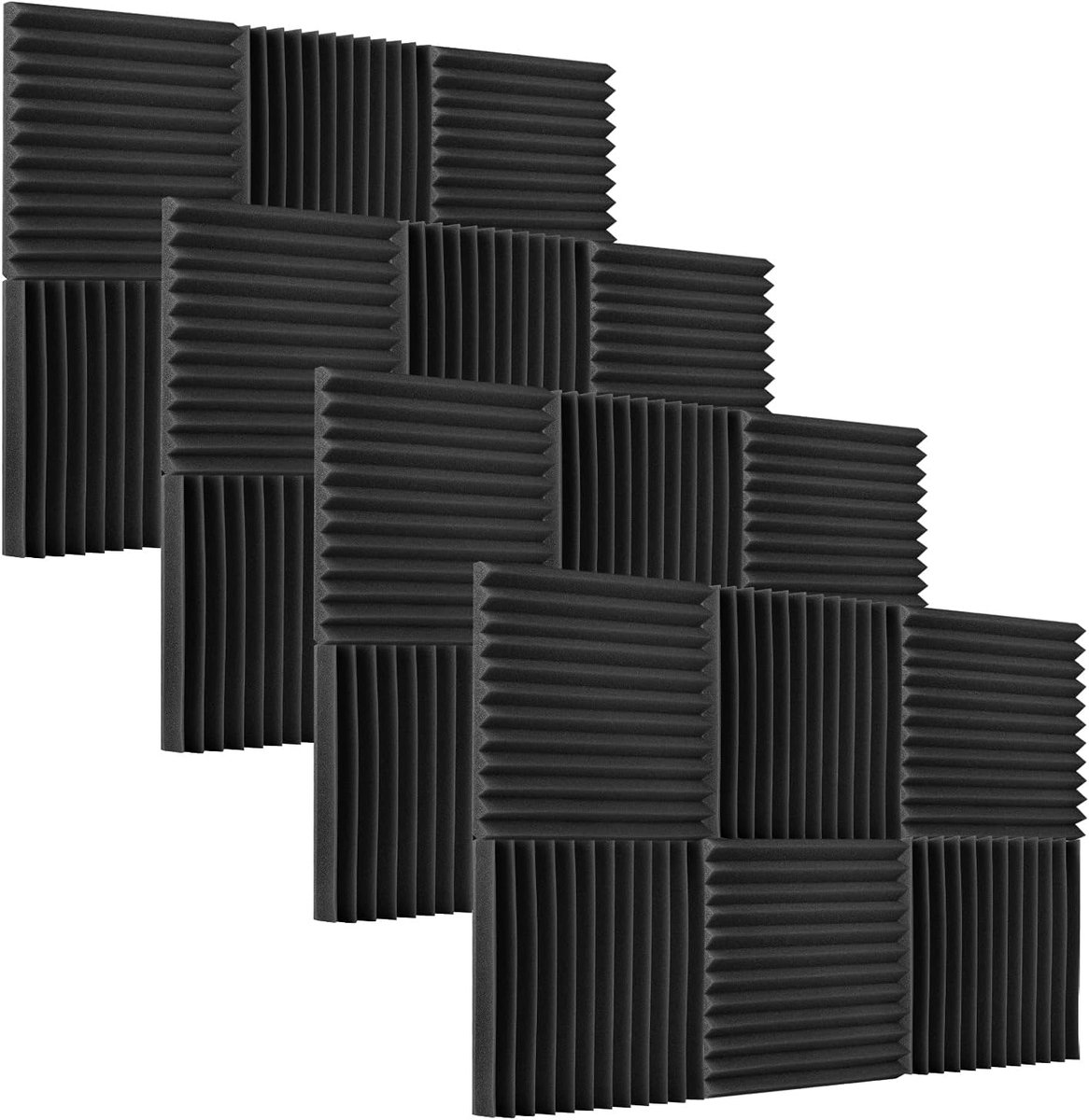 Geluidsisolatie Schuim - Geluidsabsorberend Panelen - Studio Verbetering - Hoge Dichtheid Materiaal - 30x30x2.5 cm - Donkergrijs