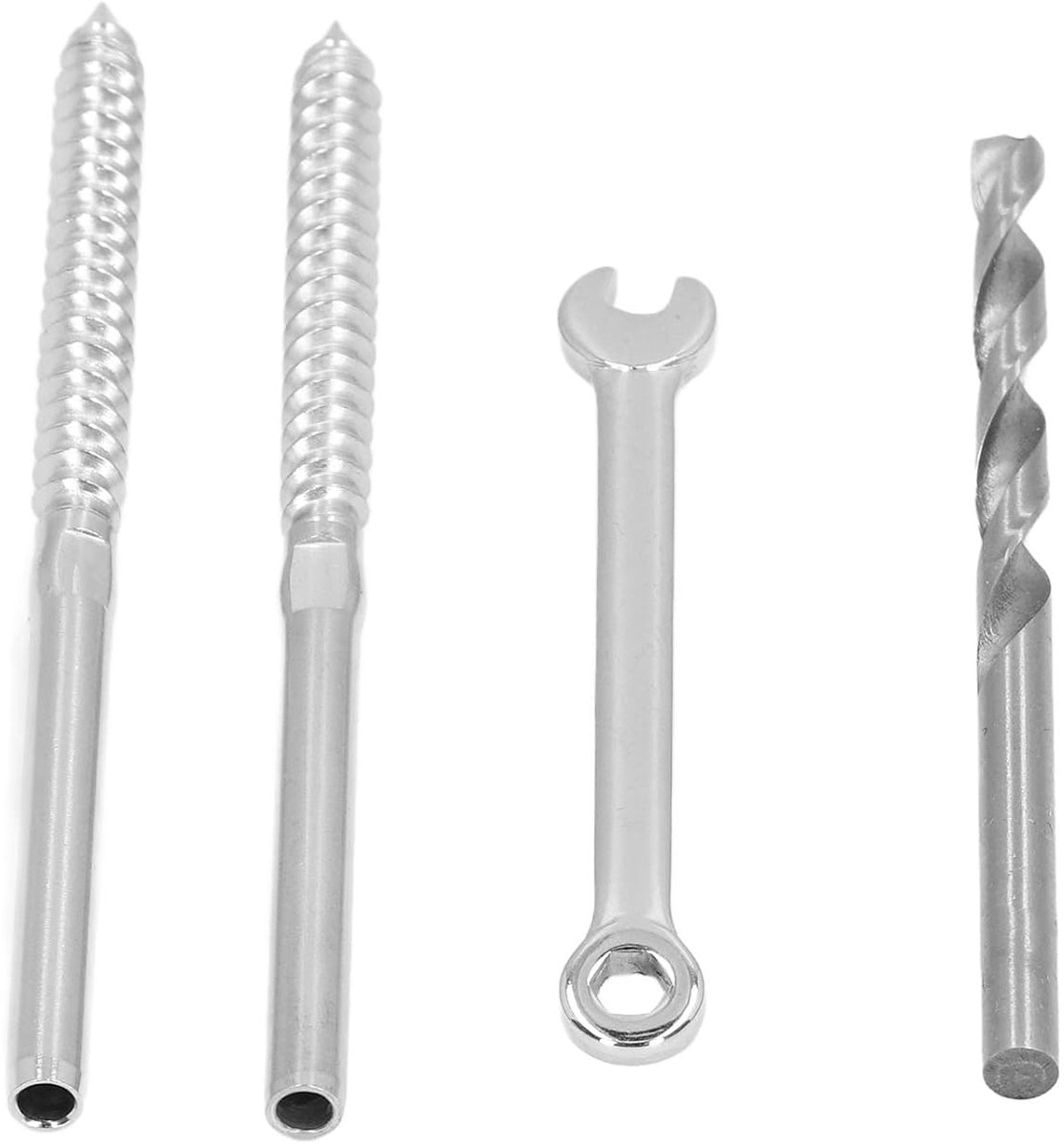 Kabelrailing Hardware Kit - Schroefset Spanschroef - Terrashekken Bouwen - Roestvrij Staal 316 - 60 Stuks - Zilverkleurig