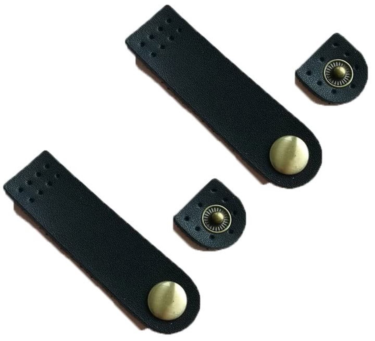 Dailygoods- Drukknop 2 stuks - Dubbellaags Leer - Voor Doe-Het-Zelf - Geschikt voor Portemonnees/Notebooks - Voorgeboorde Naaigaten - Comfortabel en Duurzaam - Knop