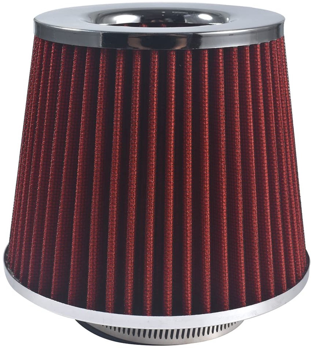 Dailygoods- Luchtinlaatfilter 76mm - Hoge Prestaties - Taps Toelopend Ontwerp - 95% Filterefficiëntie - Universeel - Luchtfilter voor Inlaatsysteem