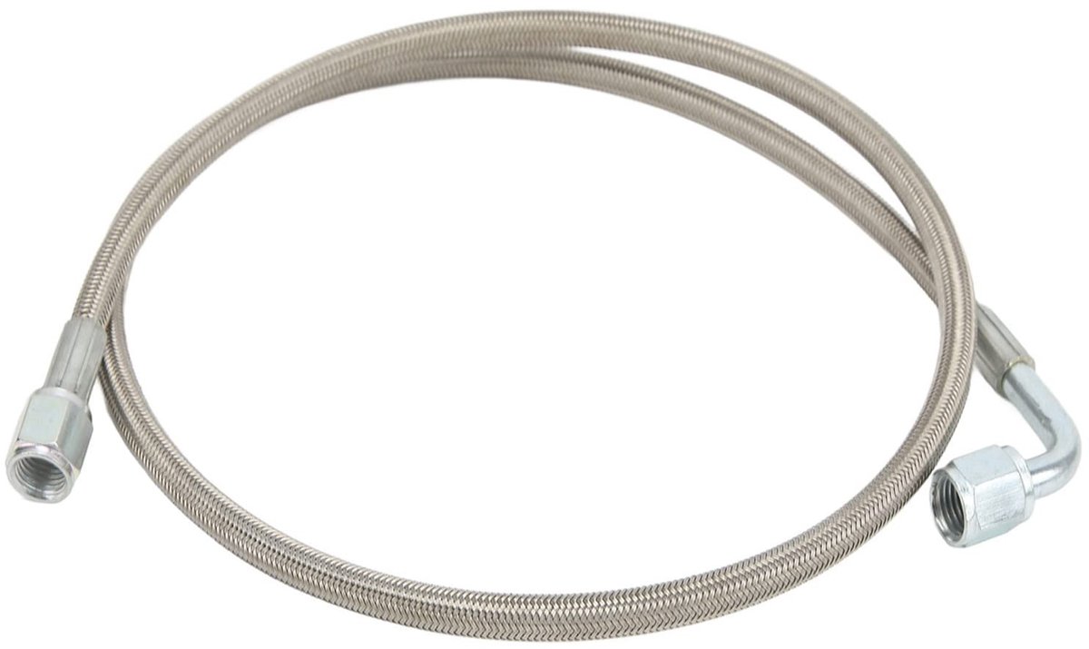 Dailygoods- Olietoevoerleiding 90 Graden - RVS Gevlochten Slang - 48 Inch - Professionele