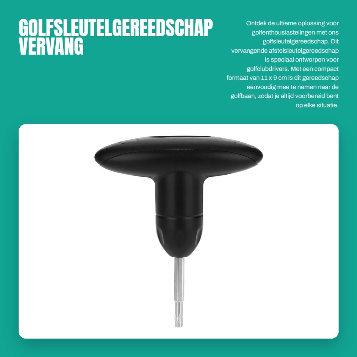 Dailygoods- Afstelsleutelgereedschap Lichtgewicht - Golf Sleutelgereedschap - Adapter Driver - Draagbaar - Schokbestendig - Premium Kwaliteit - 11 x 9 cm - Golfgereedschap