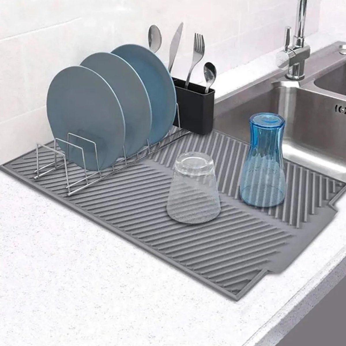 Dailygoods- Afdruipmat Extra Grote - Opvouwbaar - Hittebestendig Siliconen - Antislip Randen - Gootsteenafvoermat - Voedselveilig - Afwasmat