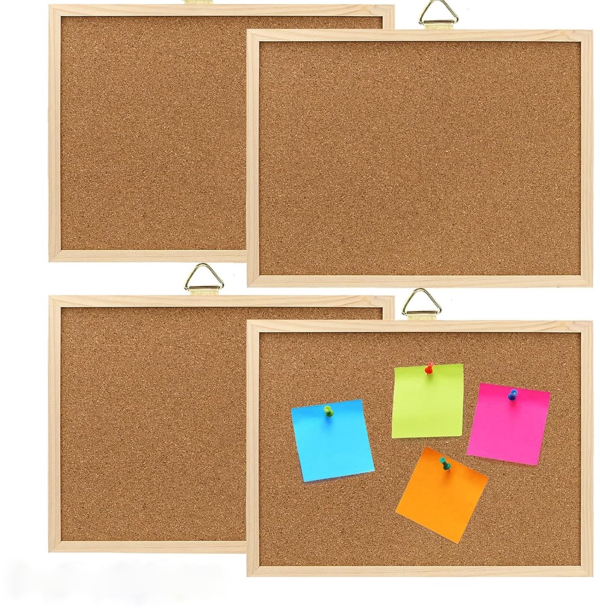 Dailygoods- Kurkbord Dubbelzijdig 30 x 40 cm - Prikbord - Lichtgewicht - Houten Frame - Zelfgenezend - Muurbevestiging met Pinnen