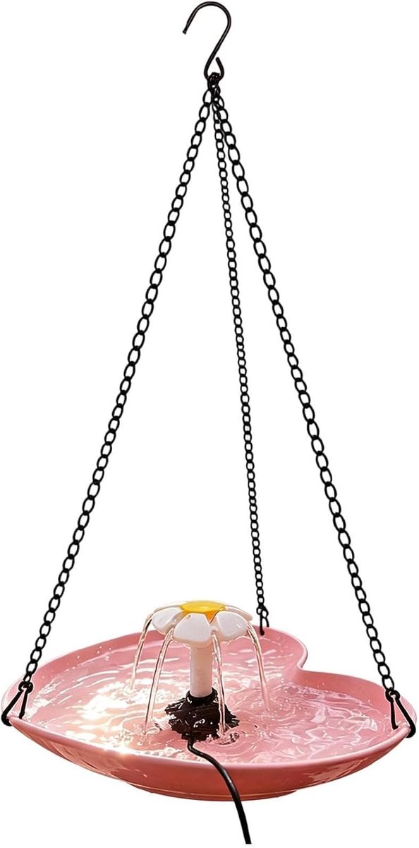 Vogelbadfontein - Voederbak Vogelbad - Natuurobservatie - Zonne-energie aangedreven - 25 x 25 x 6 cm - Niet gespecificeerd