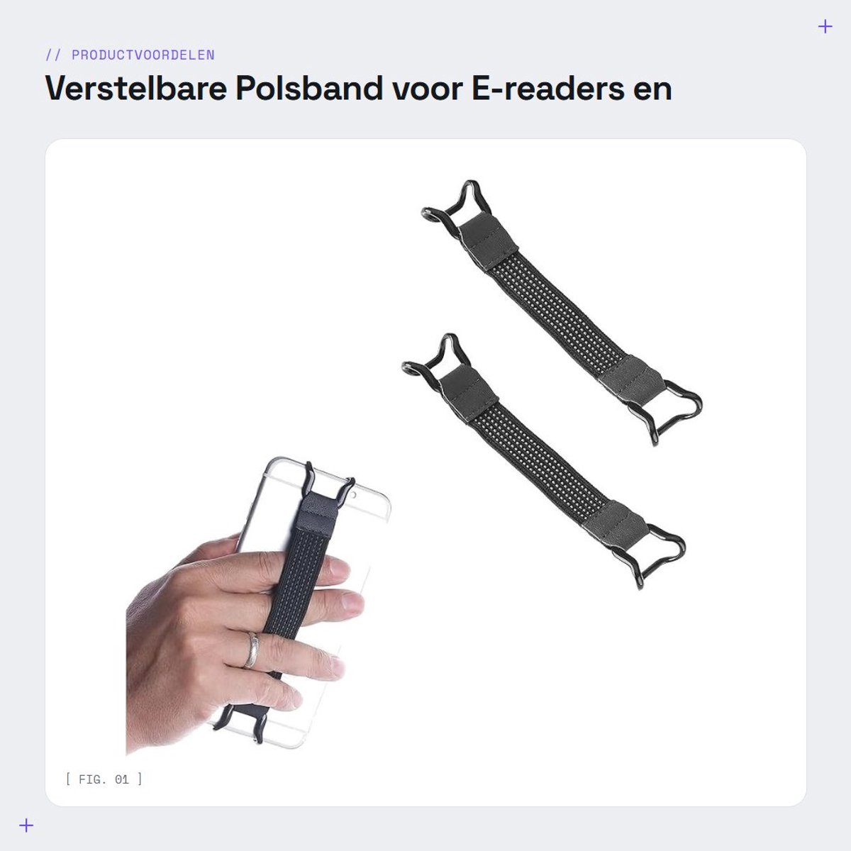 Dailygoods- Polsband Hoge Elasticiteit - Polsbandje voor E-readers - Polsband voor Tablets - 2-delig - Zwart - Siliconen Coating - E-readerhouder