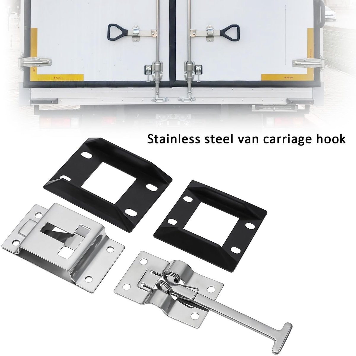 Dailygoods- Deurklink T-Stijl 304 Roestvrij Staal - Deurklink Houder - Deurslot voor Camper - Deurslot Aanhangwagen - Deurslot Beugel - Snap Paneel 65mmx61,5mm