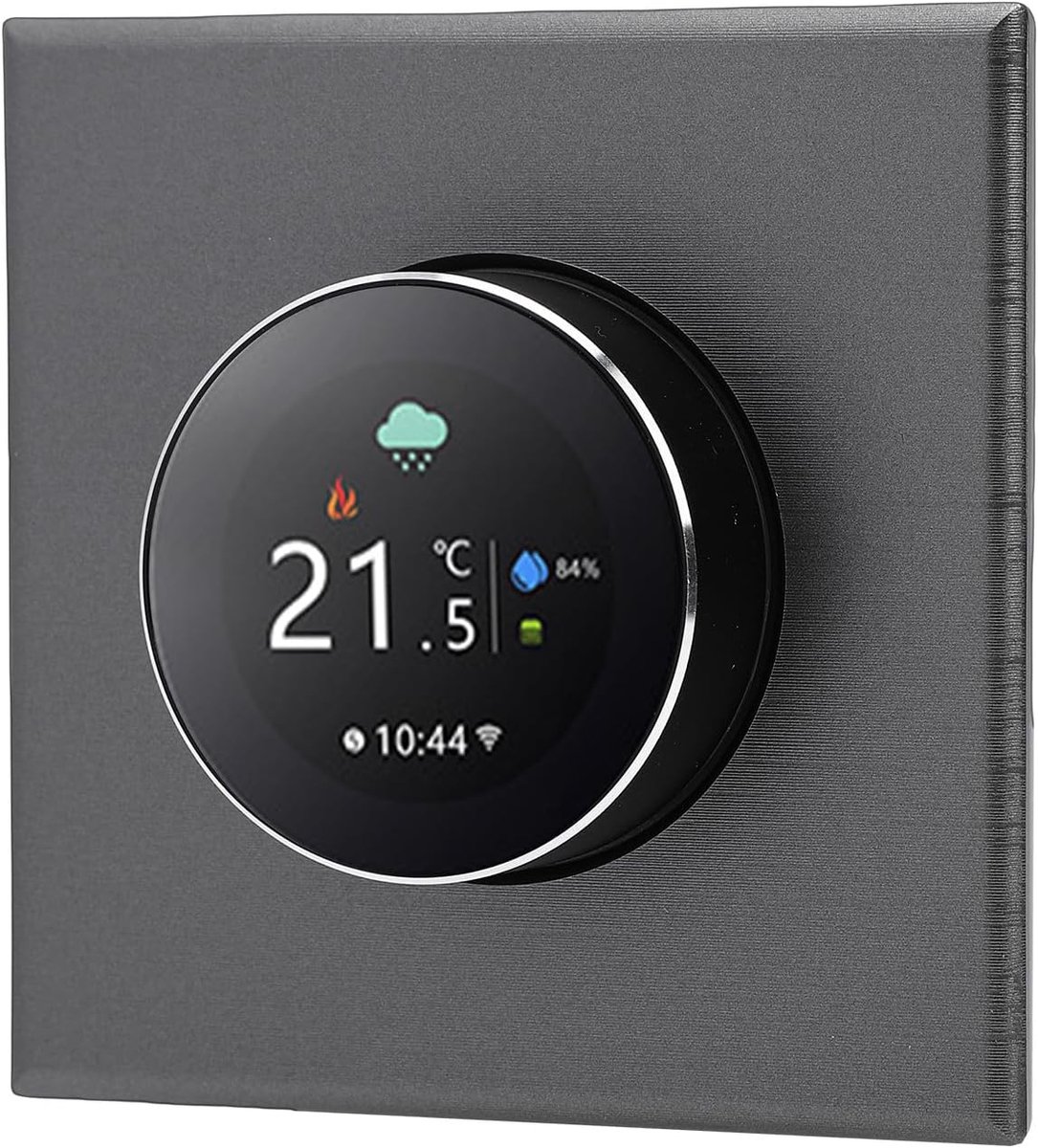 Slimme Thermostaat - App Thermostaat - Energie Besparen - WiFi Bediening - 86x86mm Inbouw - Zwart