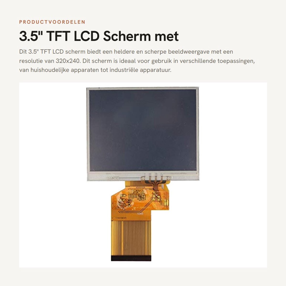 Dailygoods- TFT LCD-scherm 3,5 inch - 320x240 resolutie - compatibel met LQ035NC111 - 54pin LCD - hoogwaardige kwaliteit - professioneel team - Beeldscherm